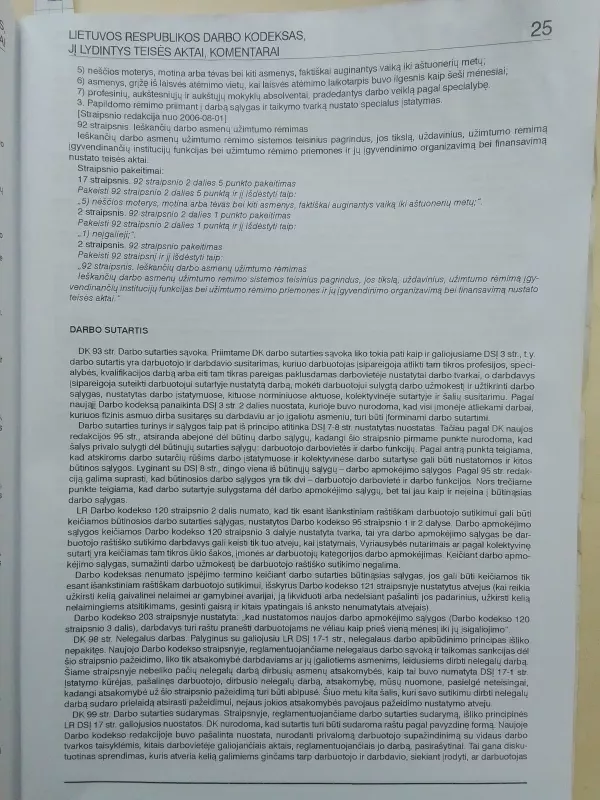 Lietuvos Respublikos Darbo kodeksas, jį lydintys teisės aktai, komentarai - Autorių Kolektyvas, knyga 5