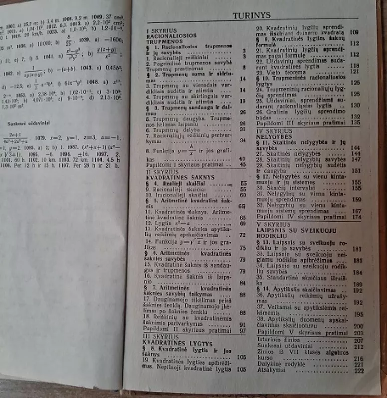 Algebra 8-9 klasei - S. Teliakovskis, knyga 3