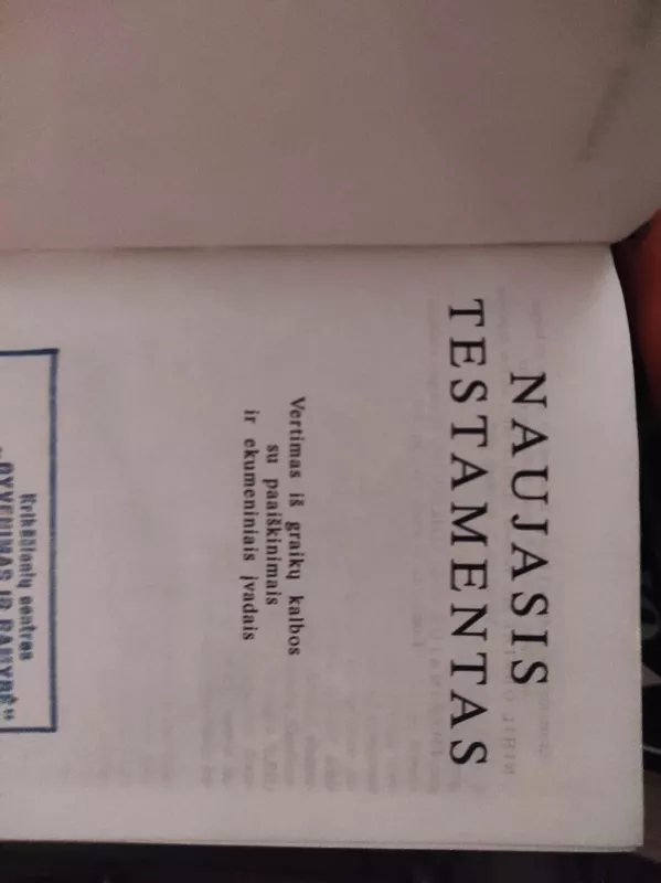 Naujasis testamentas - Autorių Kolektyvas, knyga 3