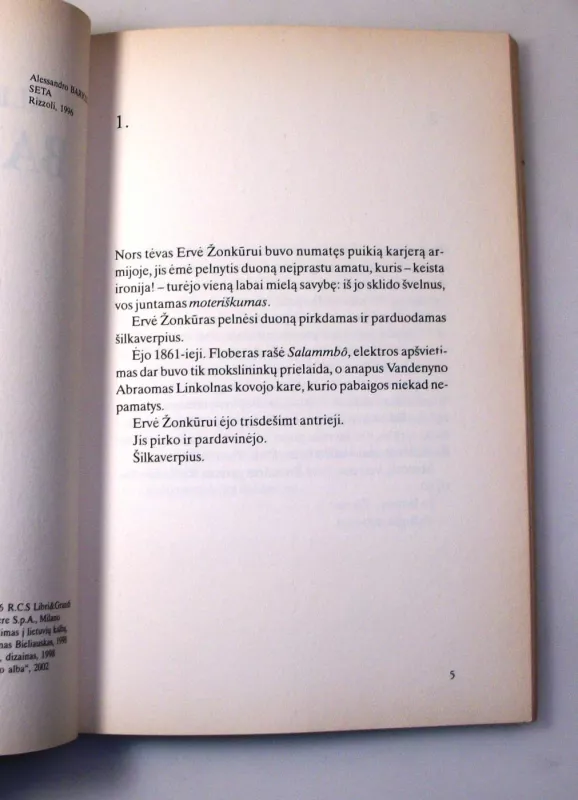 Šilkas - Alessandro Baricco, knyga 6