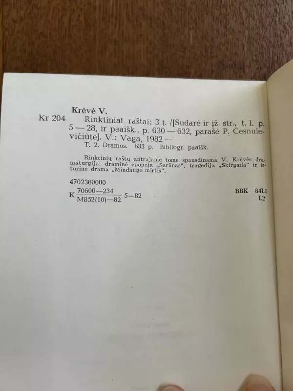 Vincas Krėvė rinktiniai Raštai 2 tomas - Vincas Krėvė, knyga 4