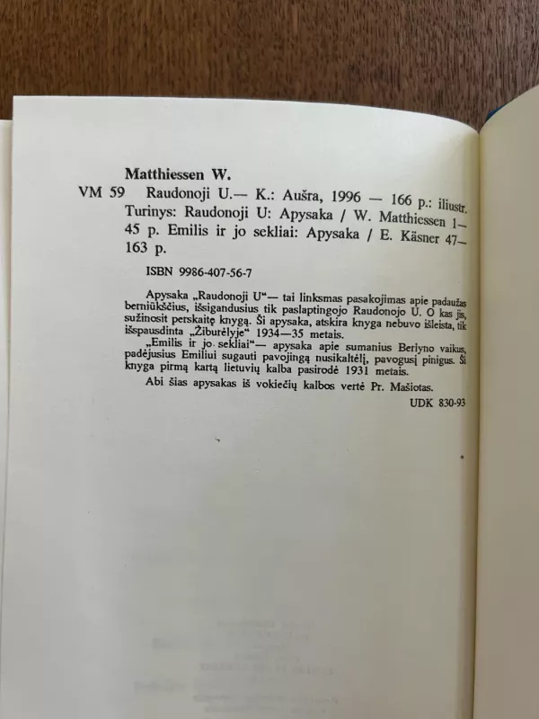 Raudonoji U - Wilhelm Matthiessen, knyga 4