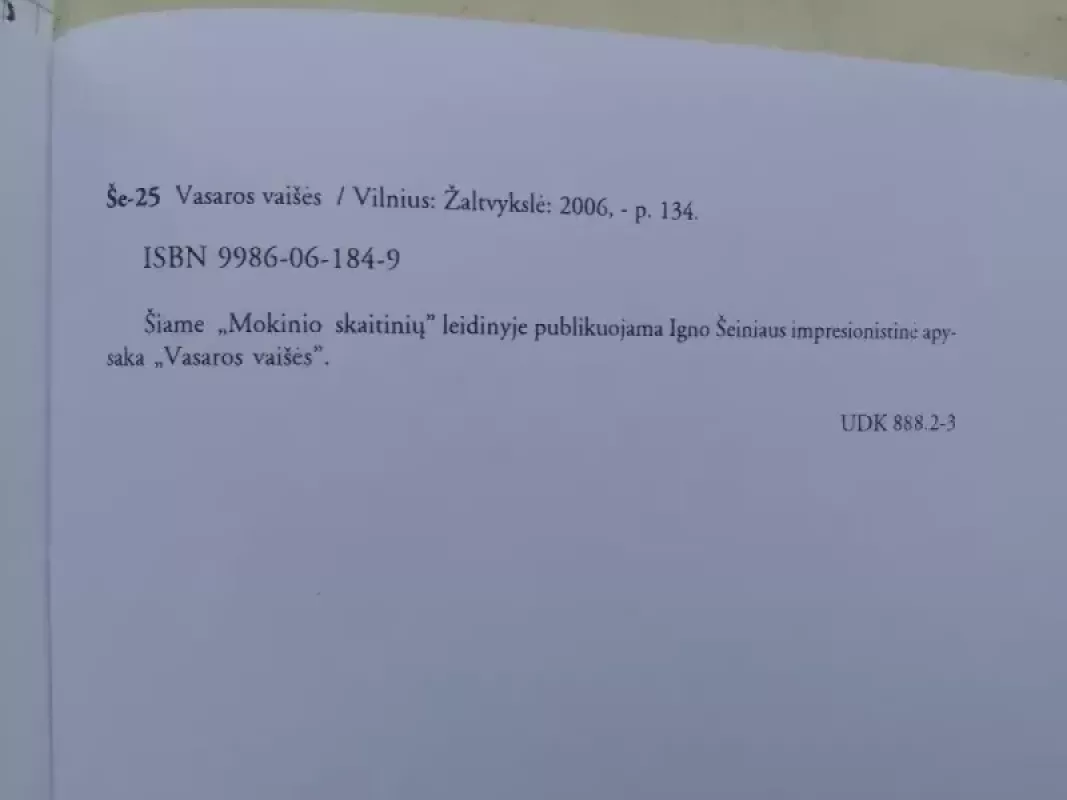 Vasaros vaišės - Ignas Šeinius, knyga 5