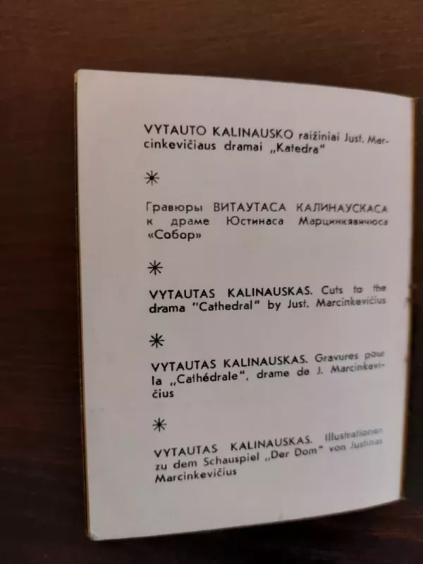 Vytauto Kalinausko raižiniai, skirti Justino Marcinkevičiaus knygai "Katedra" - Vytautas Kalinaukas, knyga 3