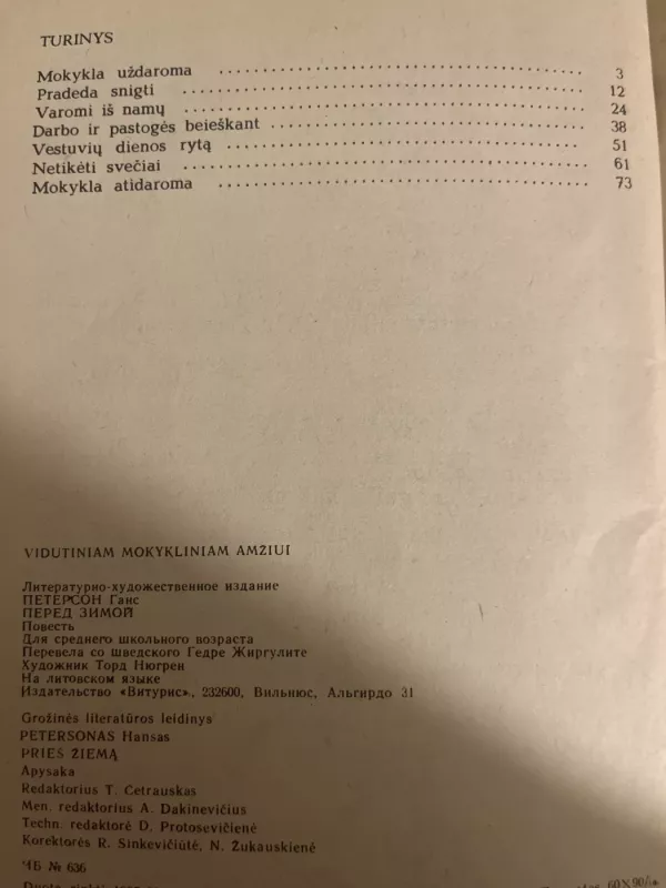 Prieš žiemą - Hansas Petersonas, knyga 6