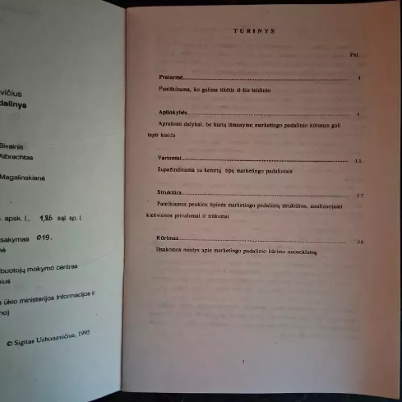 Marketingo padalinys - Sigitas Urbonavičius, knyga 3