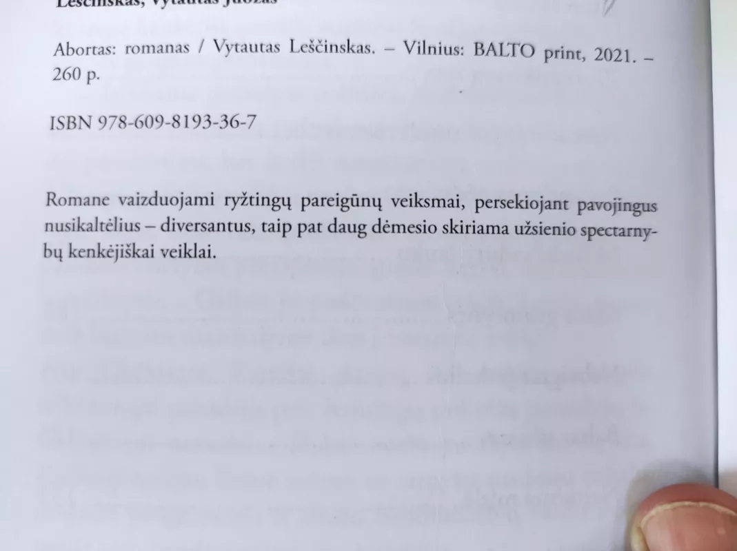 Abortas - Vytautas Leščinskas, knyga 3