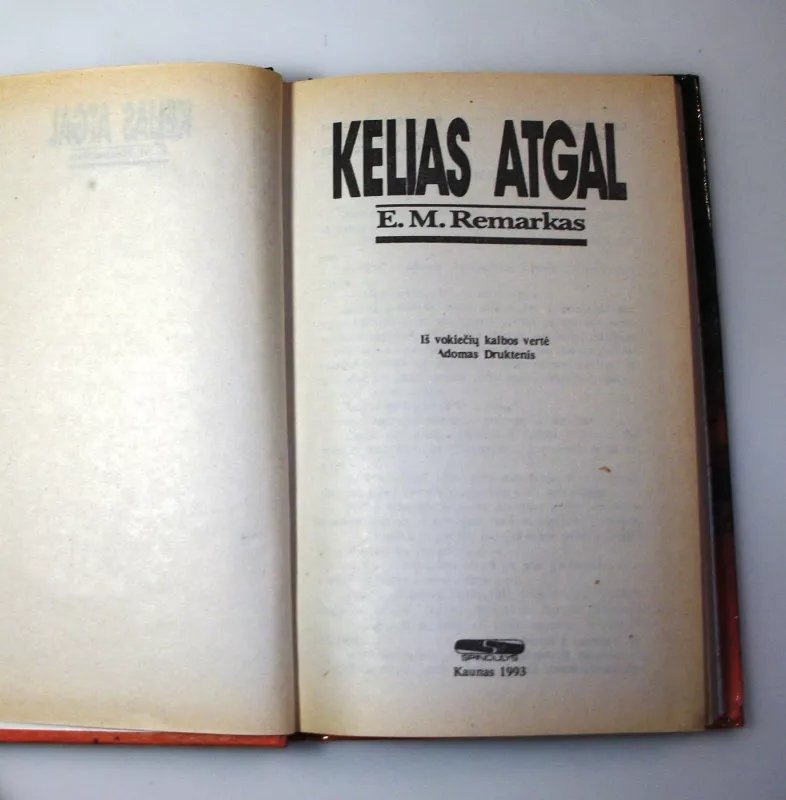 Kelias atgal - E.M. Remarkas, knyga 5