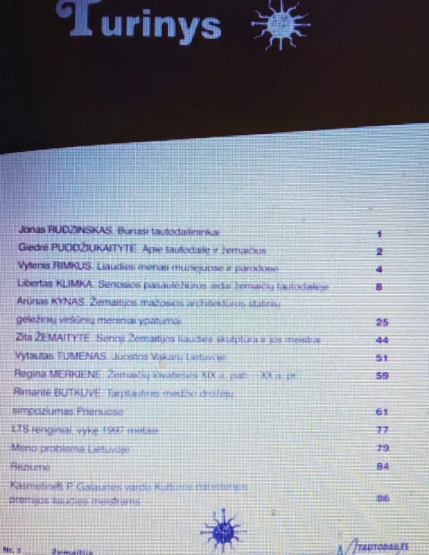 Tautodailės metraštis, 1997 m., Nr. 1 - Autorių Kolektyvas, knyga 3