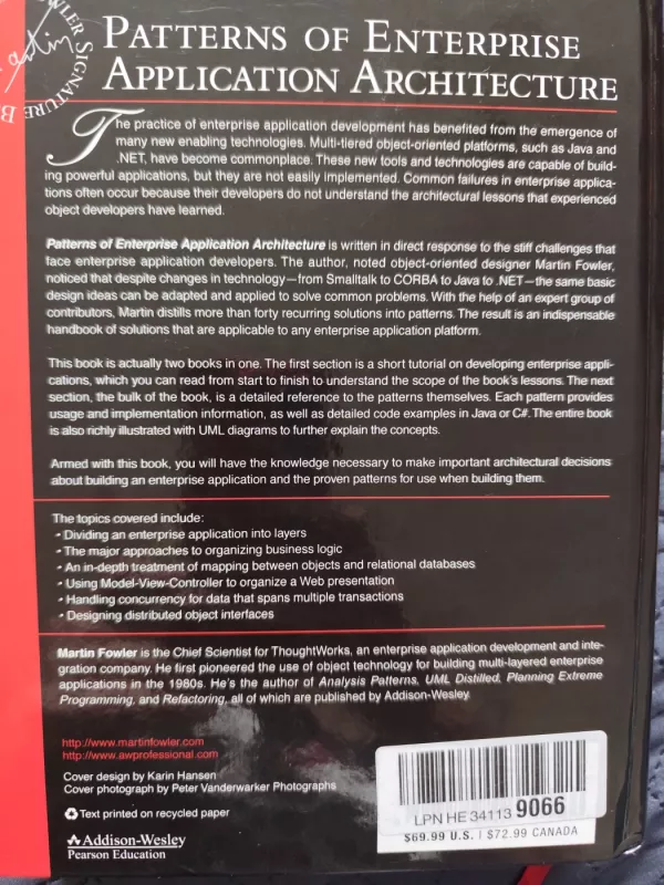Patterns Enterprise Application Architecture - Martin Fowler, knyga 4