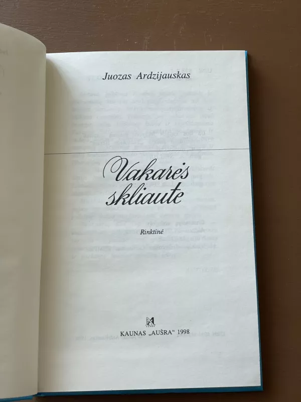 Vakarės skliaute - Juozas Ardzijauskas, knyga 3