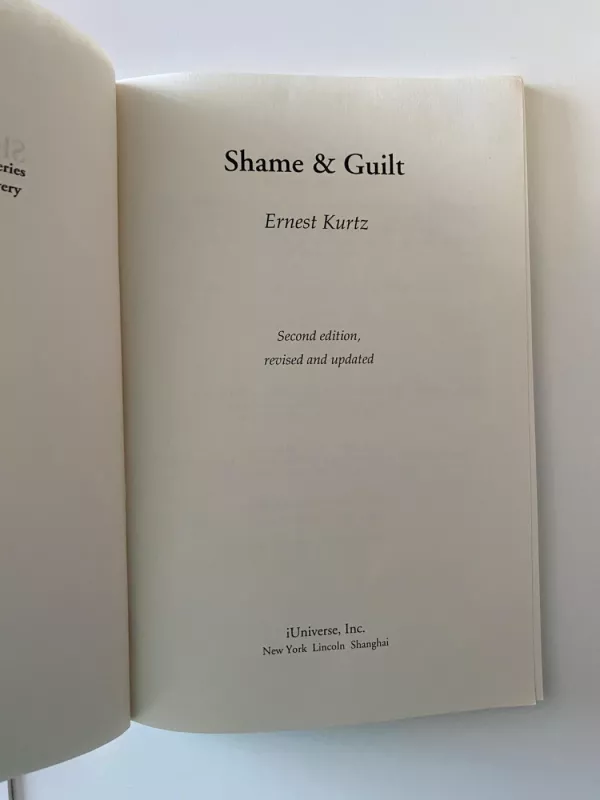 Shame and guilt - Ernest Kurz, knyga 3