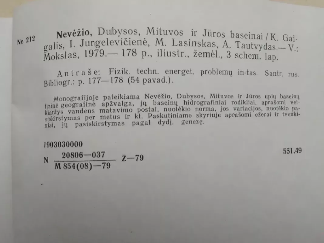 Nevėžio, Dubysos, Mituvos ir Jūros baseinai - K. Gaidalis ir kt., knyga 5