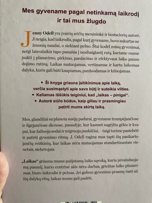 Laikas. Kaip atrasti gyvenimą už laikrodžio ribų - Jenny Odell, knyga 2