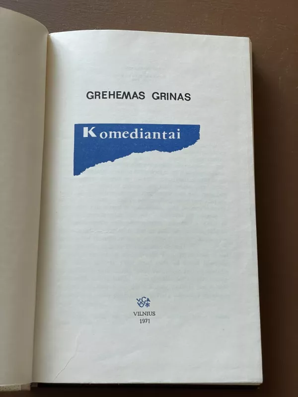 Komediantai - Greihamas Grinas, knyga 3