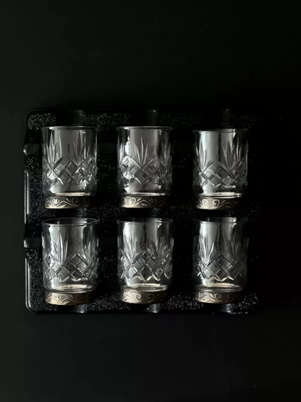 6 krištolinių olimpinių taurelių rinkinys - , namai ir interjeras 2