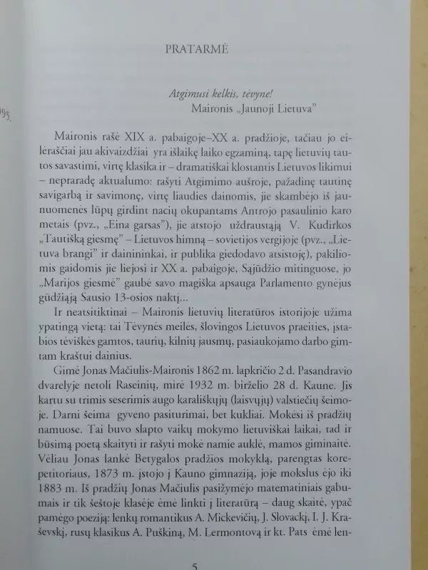 Jaunoji Lietuva -  Maironis, knyga 5