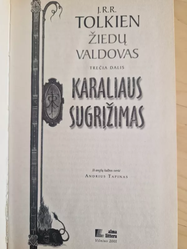 Žiedų valdovas. Karaliaus sugrįžimas. 3-ia dalis - J.R.R. Tolkien, knyga 4