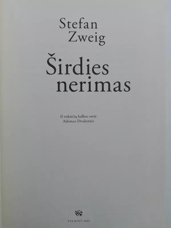 Širdies nerimas - Stefan Zweig, knyga 4