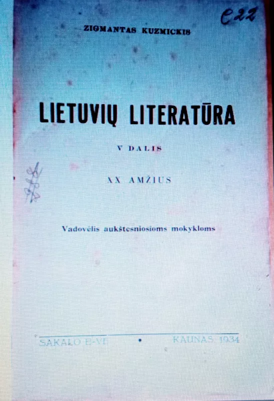 Lietuvių literatūra V dalis - Zigmantas Kuzmickis, knyga 3