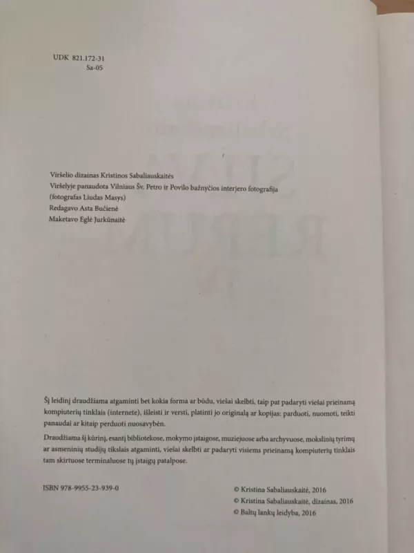 Silva Rerum IV - Sabaliauskaitė Kristina, knyga 5