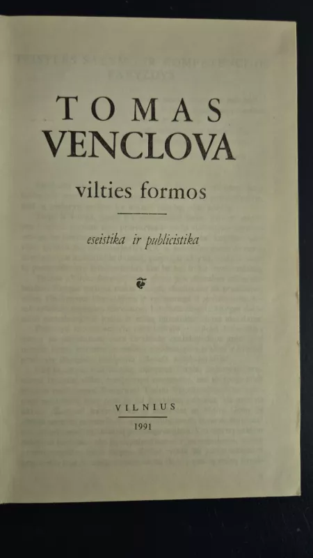 Vilties formos: eseistika ir publicistika - Tomas Venclova, knyga 3