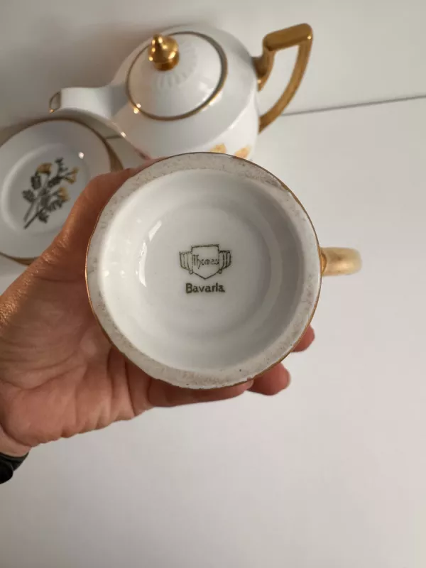 Bavarijos porceliano servizas 1934 m. | ranka tapyti puodeliai, auksuoti kraštai - , namai ir interjeras 5