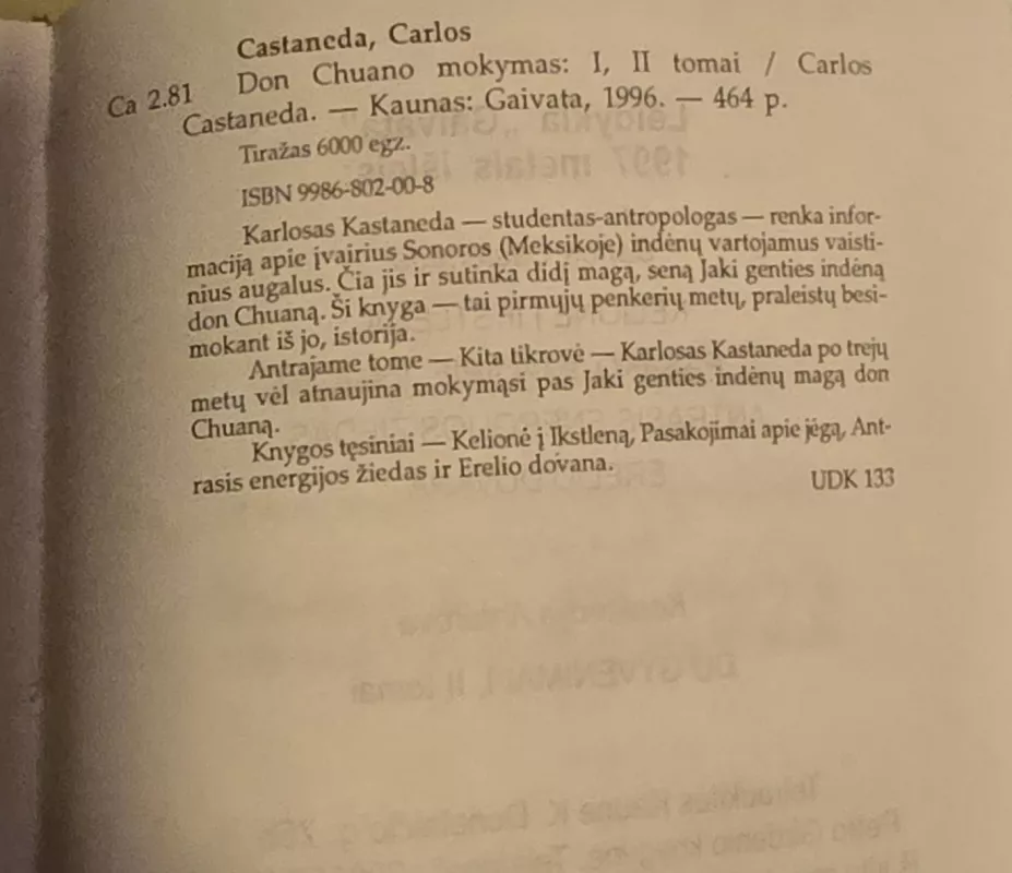 Dono Chuano mokymas. Kita tikrovė - Carlos Castaneda, knyga 3