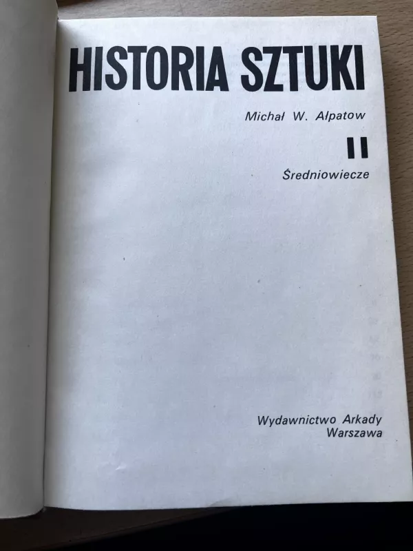 Historia sztuki II - Michael W. Alpatow, knyga 3