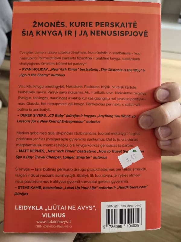 Subtilus menas nekrušti sau (ir kitiems) proto - Mark Manson, knyga 3