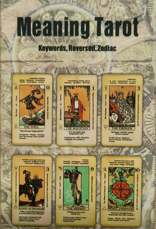 TARO KORTOS 78 Meaning Tarot (Su paaiškinimais) - , stalo žaidimas 2