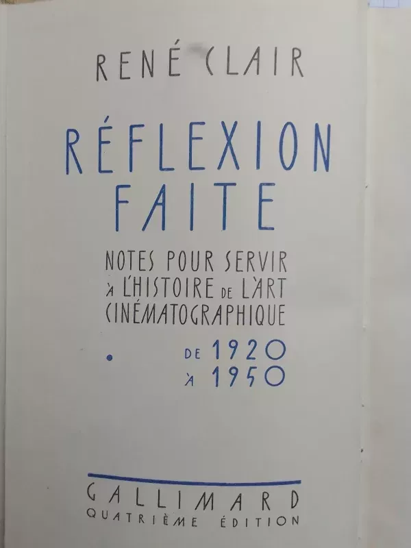 Samprotavimai apie kino meną (1920 - 1950 metai) (rusų kalba) - Rene Clair, knyga 3