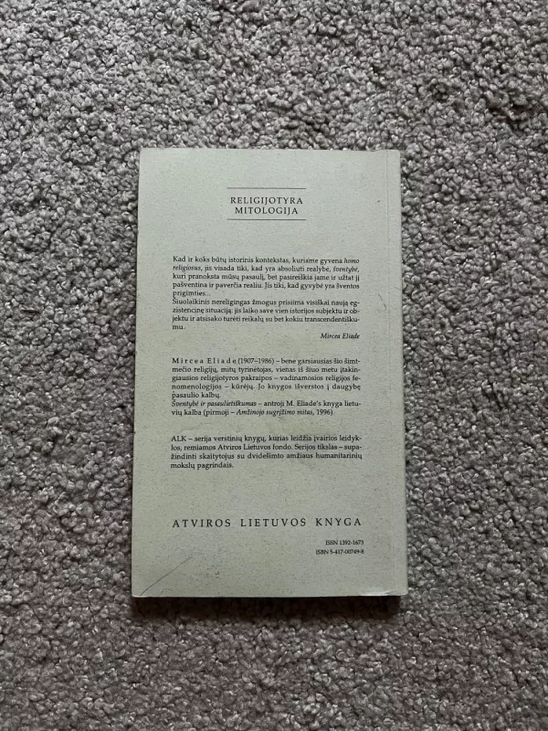 Šventybė ir pasaulietiškumas - Mircea Eliade, knyga 3