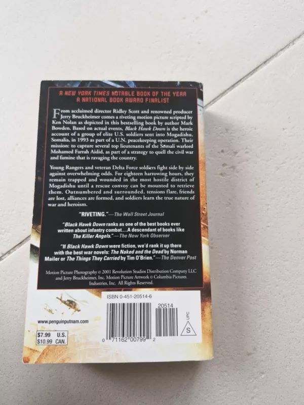 Black Hawk Down: A Story of Modern War - Mark Bowden, knyga 5