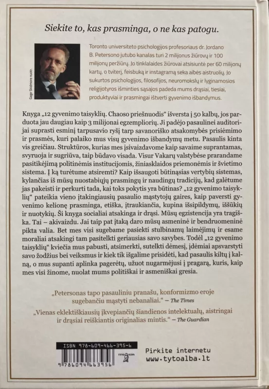12 GYVENIMO TAISYKLIŲ: chaoso priešnuodis - Jordan B. Peterson, knyga 3