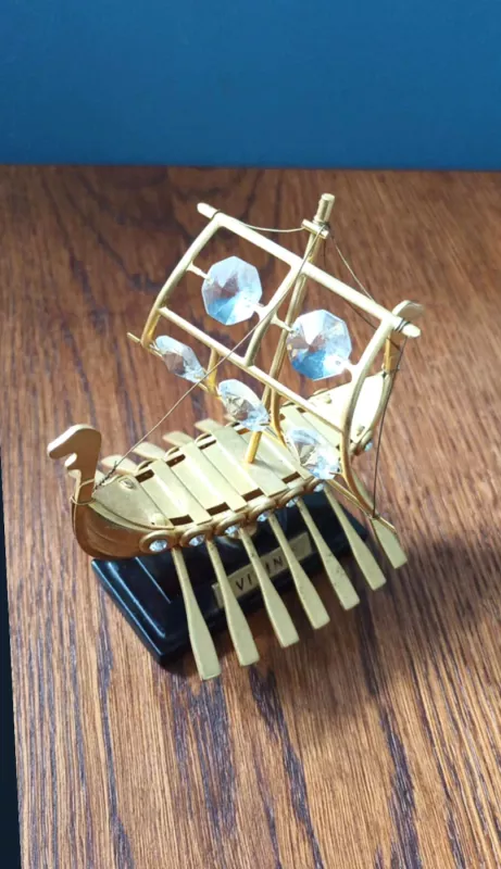 Vikingų laivo statulėlė su Svarovskio kristalais. - , namai ir interjeras 4