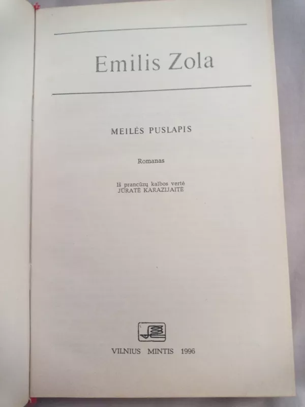 Meilės puslapis - Emilis Zola, knyga 3