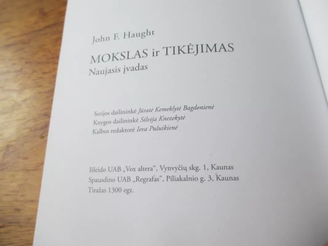 Mokslas ir tikėjimas. Naujas įvadas - John F. Haught, knyga 4