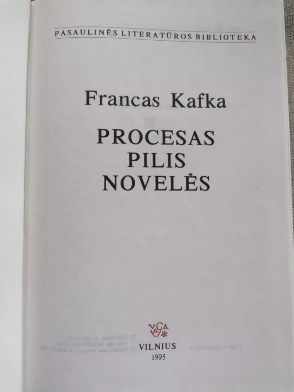 Procesas Pilis Novelės - Franz Kafka, knyga 3