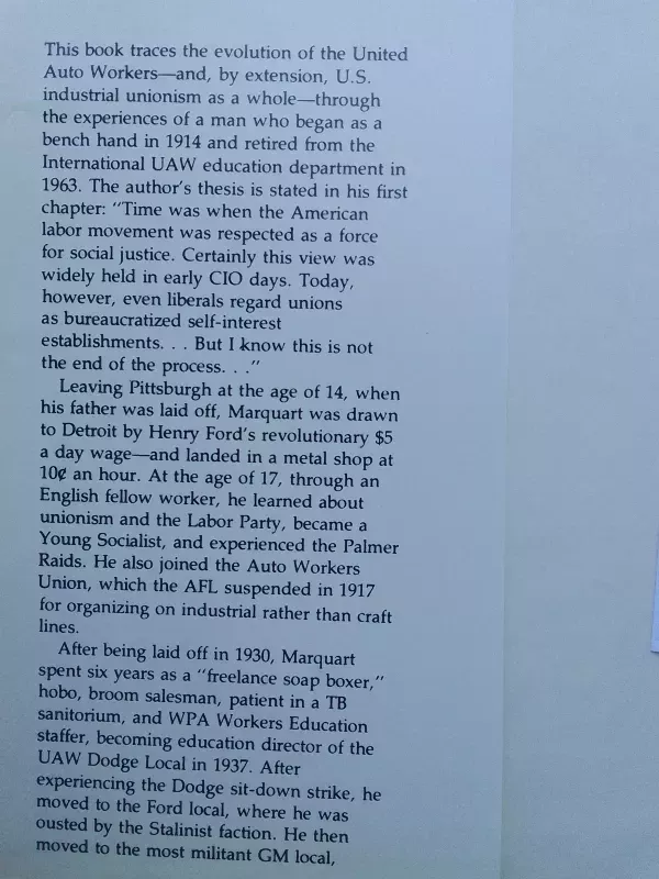 An Auto Worker's Journal: The UAW from Crusade to One-Party Union - Frank Marquart, knyga 4