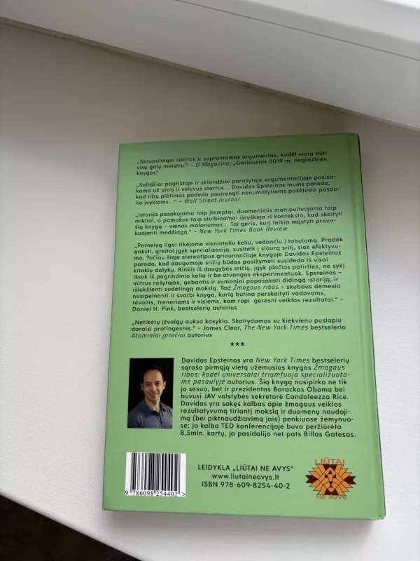 Žmogaus ribos: kodėl universalai triumfuoja specializuotame pasaulyje? - David Epstein, knyga 3