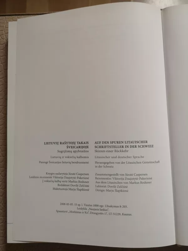 Lietuvių rašytojų takais Šveicarijoje - Jūratė Caspersen, knyga 4