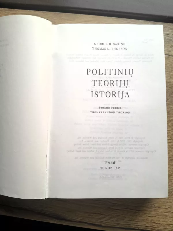 Politinių teorijų istorija - George H. Sabine, Thomas L. Thorson; peržiūrėjo ir pataisė Thomas Landon Thorson, knyga 3