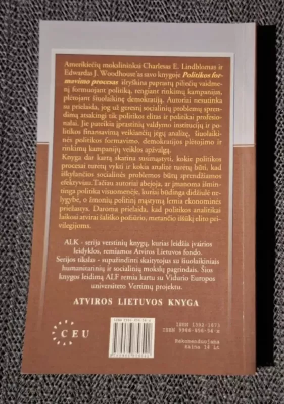 Politikos formavimo procesas - Lindblom Charles E., Woodhouse Edward J., knyga 3