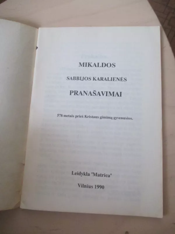 Mikaldos Sabbijos Karalienės Pranašavimai - Autorių Kolektyvas, knyga 6