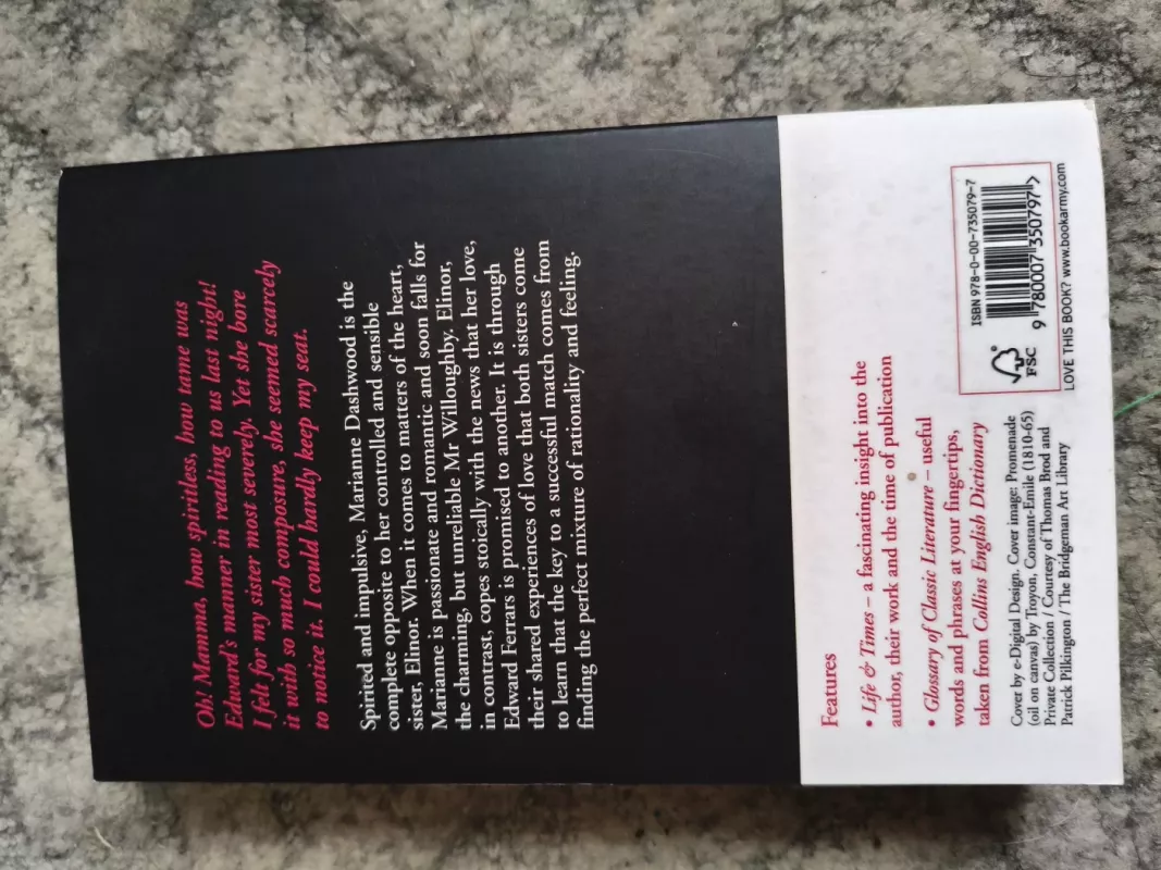 Sense and sensibility - Jane Austen, knyga 2