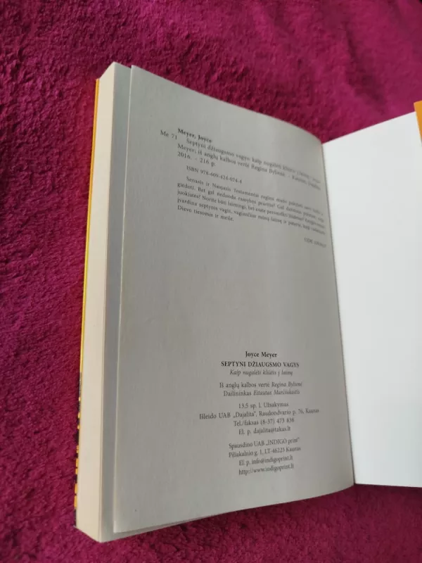 Septyni džiaugsmo vagys: kaip nugalėti kliūtis į laimę - Joyce Meyer, knyga 5