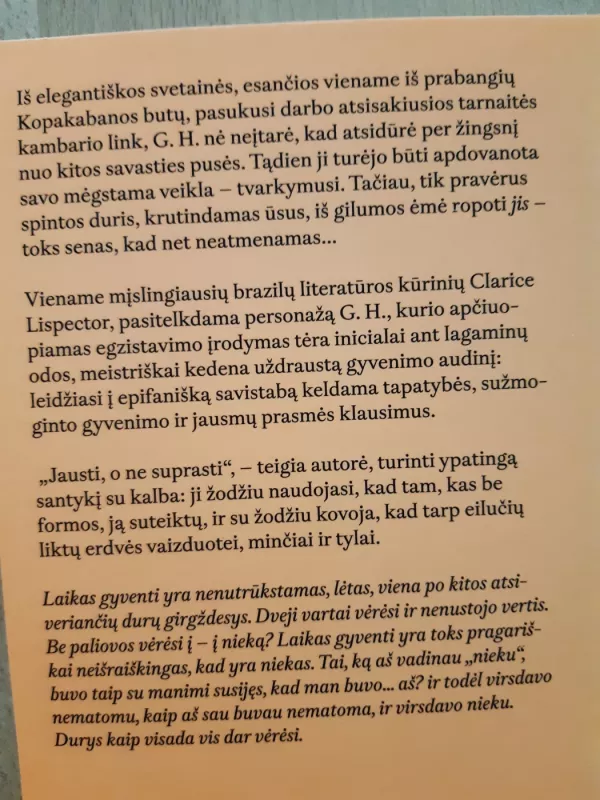 Aistra pagal G.H. - Clarice Lispector, knyga 3