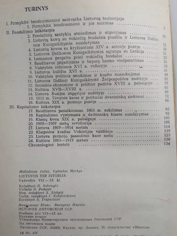 Lietuvos TSR istorija 7-9 kl. - Autorių Kolektyvas, knyga 3