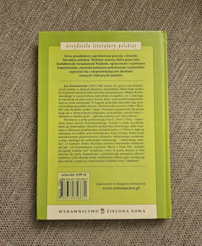 Fraszki Pieśni Treny - J. Kochanowski , knyga 4